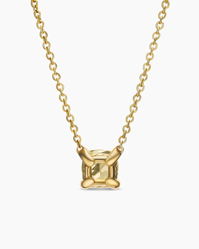Micro Chatelaine Pendant Necklace In 18K Yellow Gold With Champagne Citrine 5mm Women David Yurman Pendant Micro Chatelaine Pendant Necklace In 18K Yellow Gold With Champagne Citrine 5mm Women David Yurman Pendant