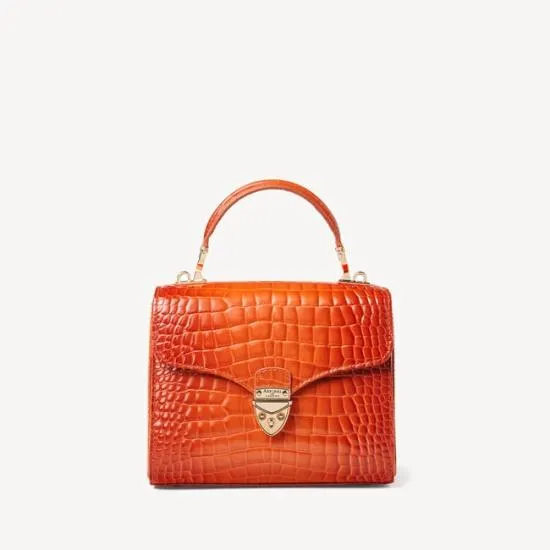 Midi Mayfair Bag Deep Shine Marmalade Ombre Croc Women Aspinal Of London Shoulder