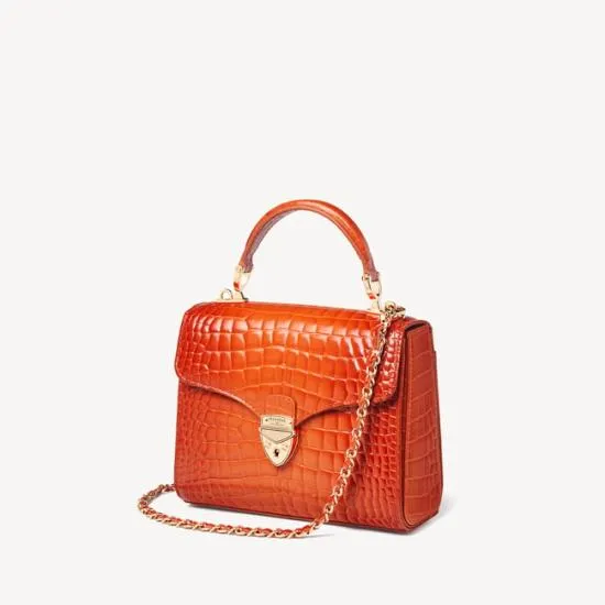 Midi Mayfair Bag Deep Shine Marmalade Ombre Croc Women Aspinal Of London Shoulder