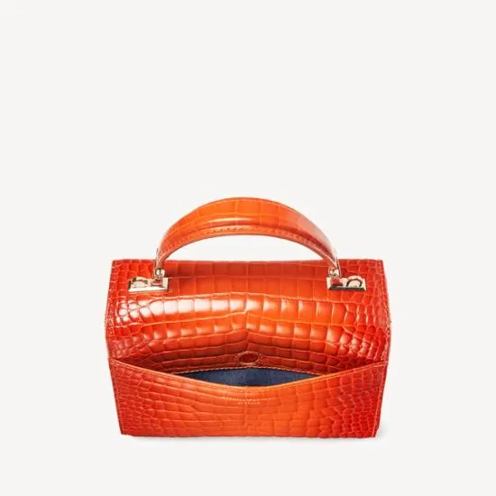 Midi Mayfair Bag Deep Shine Marmalade Ombre Croc Women Aspinal Of London Shoulder