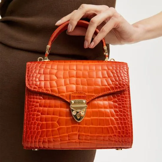 Midi Mayfair Bag Deep Shine Marmalade Ombre Croc Women Aspinal Of London Shoulder