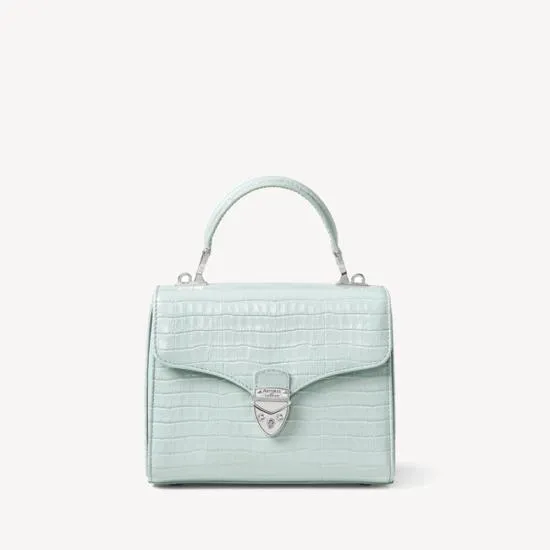 Midi Mayfair Bag Deep Shine Pool Blue Small Croc Women Aspinal Of London Shoulder