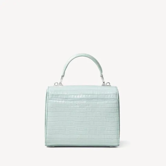Midi Mayfair Bag Deep Shine Pool Blue Small Croc Women Aspinal Of London Shoulder
