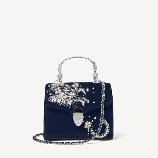 Midi Mayfair Bag Fly Me To The Moon Hand Embroidery On Velvet Women Aspinal Of London Shoulder Midi Mayfair Bag Fly Me To The Moon Hand Embroidery On Velvet Women Aspinal Of London Shoulder