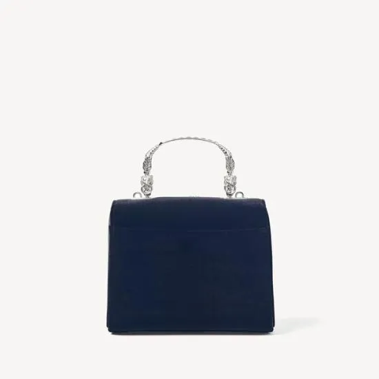 Midi Mayfair Bag Fly Me To The Moon Hand Embroidery On Velvet Women Aspinal Of London Shoulder
