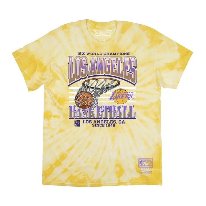 Mitchell and Ness 16X Champions Swish Tee Los Angeles Lakers Men TShirts and Tops Mitchell and Ness 16X Champions Swish Tee Los Angeles Lakers Men TShirts and Tops