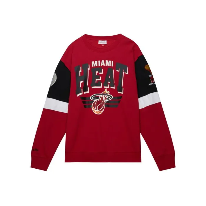 Mitchell and Ness All Over Crew 30 Miami Heat Men Hoodies and Sweatshirts