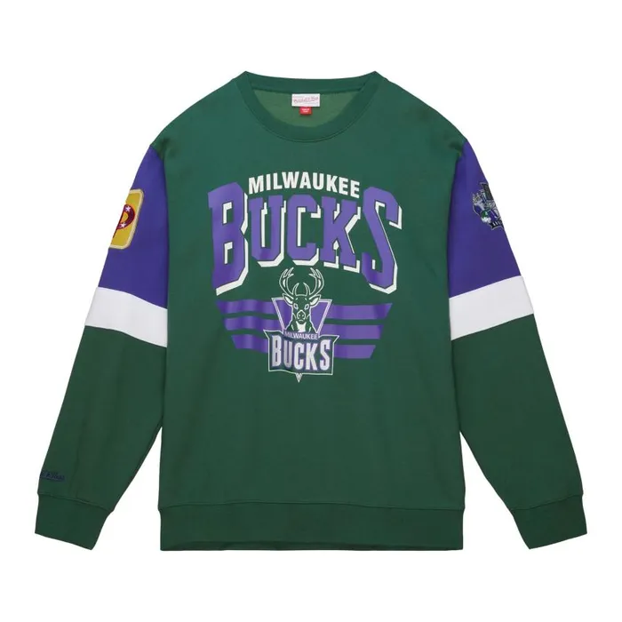 Mitchell and Ness All Over Crew 30 Milwaukee Bucks Men Hoodies and Sweatshirts Mitchell and Ness All Over Crew 30 Milwaukee Bucks Men Hoodies and Sweatshirts