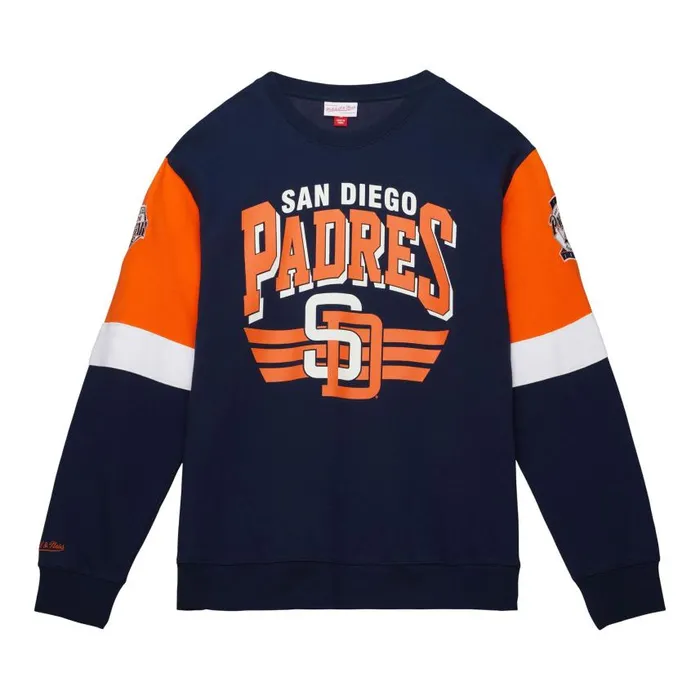Mitchell and Ness All Over Crew 30 San Diego Padres Men Hoodies and Sweatshirts Mitchell and Ness All Over Crew 30 San Diego Padres Men Hoodies and Sweatshirts