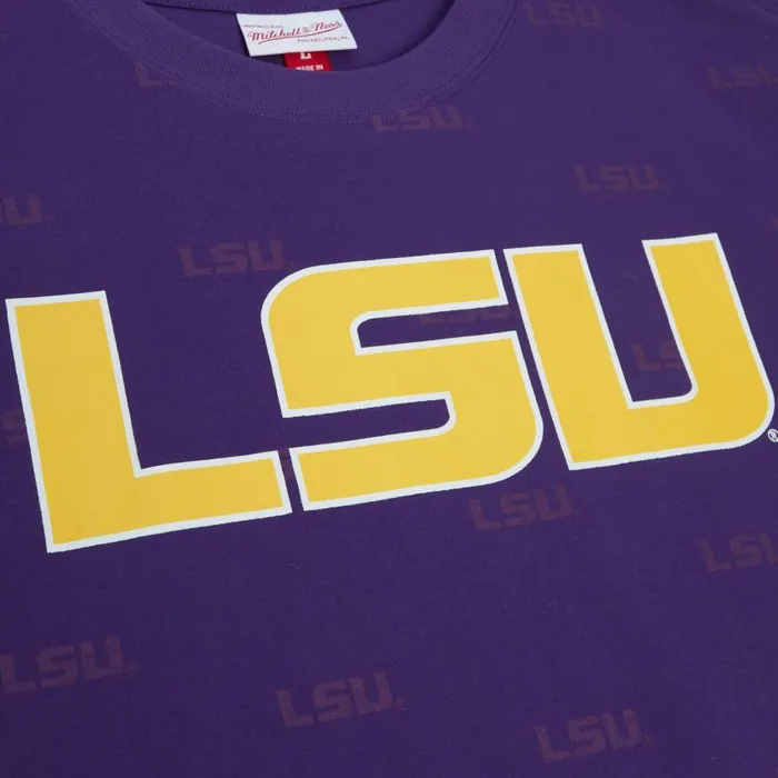 Mitchell and Ness AOP SS Top Louisiana State University Men TShirts and Tops Mitchell and Ness AOP SS Top Louisiana State University Men TShirts and Tops