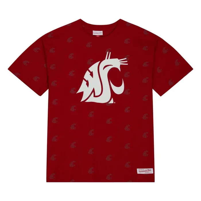 Mitchell and Ness AOP SS Top Washington State University Men TShirts and Tops
