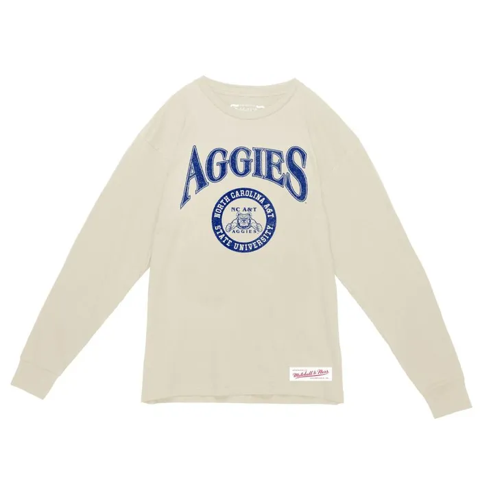 Mitchell and Ness Arched Logo Lockup Slub LS Tee North Carolina AandT University Men TShirts and Tops Mitchell and Ness Arched Logo Lockup Slub LS Tee North Carolina AandT University Men TShirts and Tops