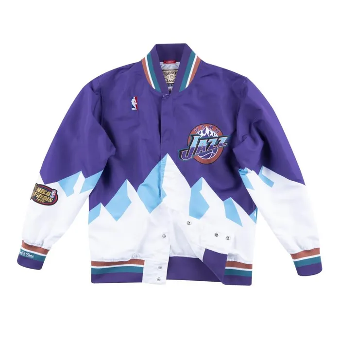 Mitchell and Ness Authentic Warm Up Jacket Utah Jazz 199798 Men Jackets and Outerwear Mitchell and Ness Authentic Warm Up Jacket Utah Jazz 199798 Men Jackets and Outerwear