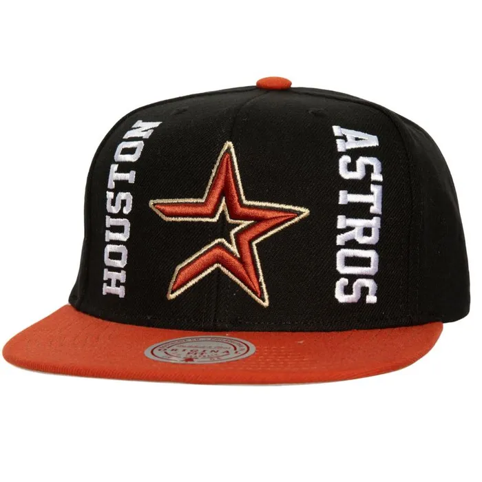 Mitchell and Ness Banners Up Snapback Coop Houston Astros Men Hats and Headwear Mitchell and Ness Banners Up Snapback Coop Houston Astros Men Hats and Headwear