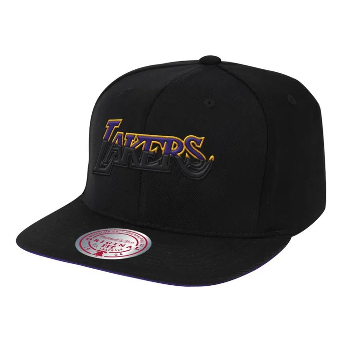 Mitchell and Ness Black Dip Down Snapback HWC Los Angeles Lakers Men Hats and Headwear Mitchell and Ness Black Dip Down Snapback HWC Los Angeles Lakers Men Hats and Headwear