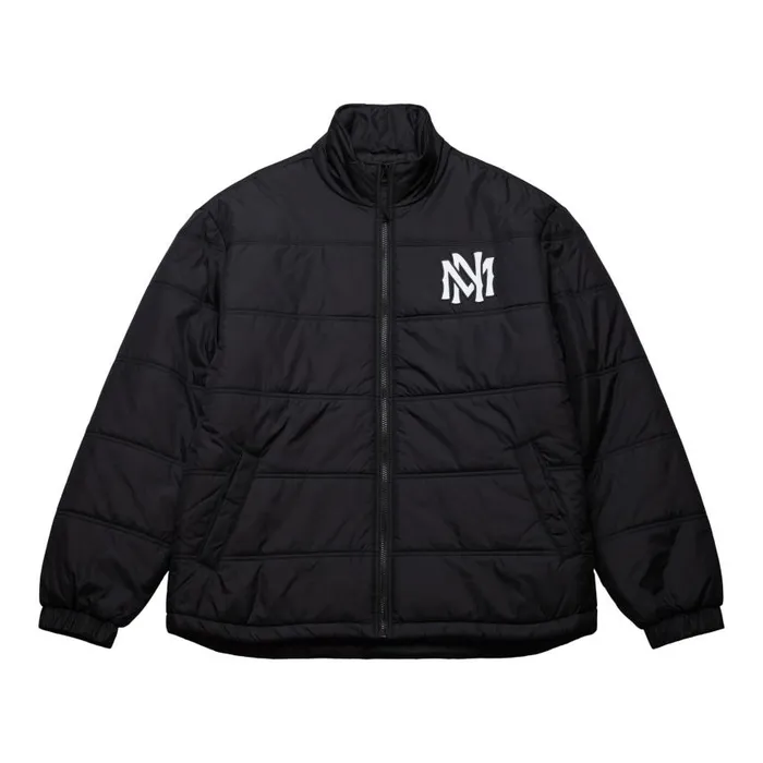 Mitchell and Ness Branded In The Clutch Puffer Jacket Vintage Logo Men Jackets and Outerwear Mitchell and Ness Branded In The Clutch Puffer Jacket Vintage Logo Men Jackets and Outerwear