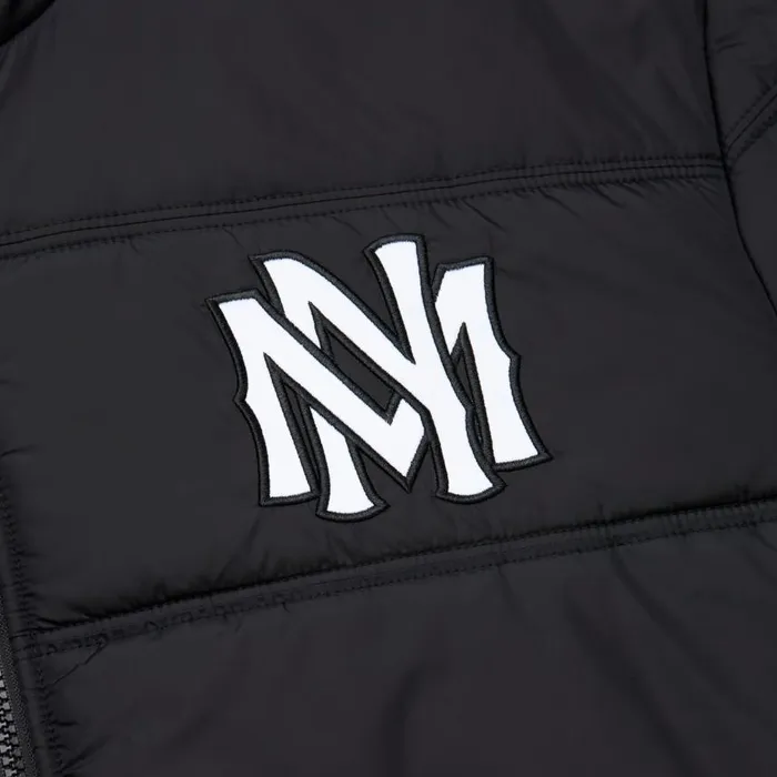 Mitchell and Ness Branded In The Clutch Puffer Jacket Vintage Logo Men Jackets and Outerwear Mitchell and Ness Branded In The Clutch Puffer Jacket Vintage Logo Men Jackets and Outerwear