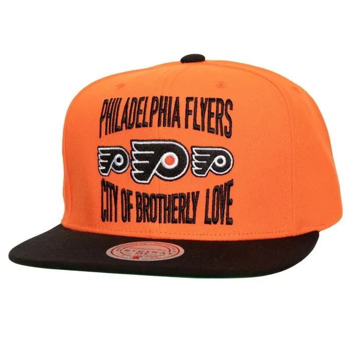 Mitchell and Ness City Love Snapback Vntg Philadelphia Flyers Men Hats and Headwear Mitchell and Ness City Love Snapback Vntg Philadelphia Flyers Men Hats and Headwear
