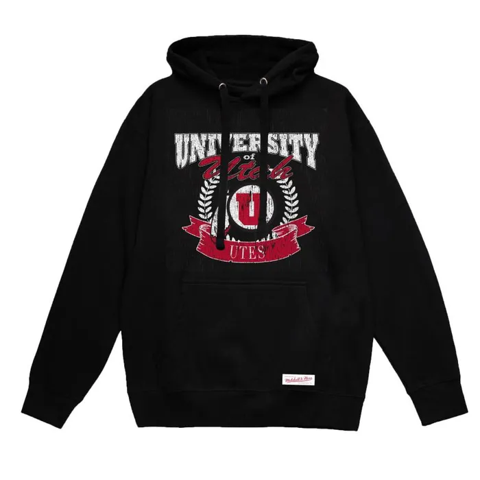Mitchell and Ness Classic Hoodie University Of Utah Men Hoodies and Sweatshirts Mitchell and Ness Classic Hoodie University Of Utah Men Hoodies and Sweatshirts