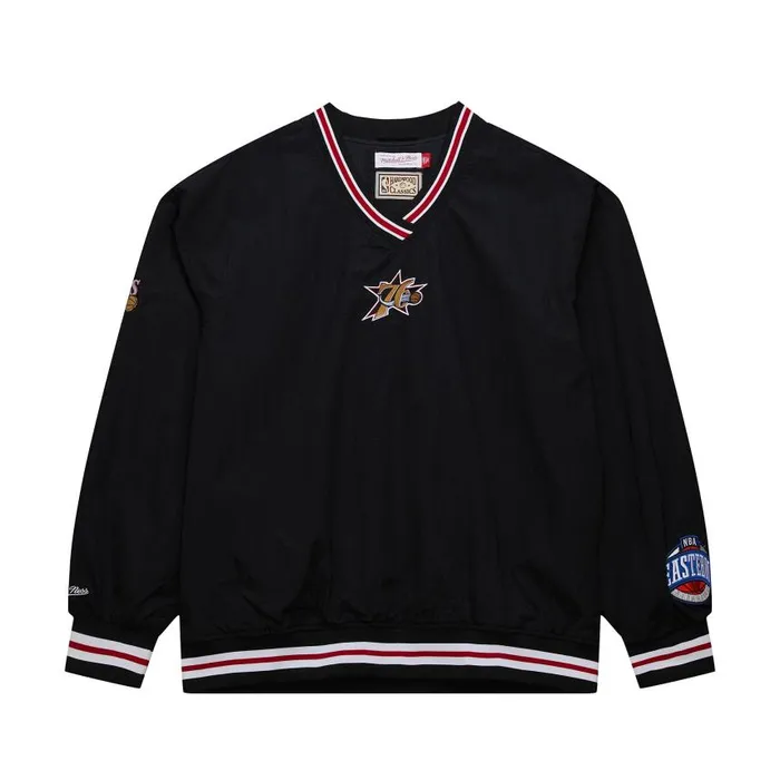 Mitchell and Ness Classic Nylon Pullover Vintage Logo Philadelphia 76ers Men Jackets and Outerwear Mitchell and Ness Classic Nylon Pullover Vintage Logo Philadelphia 76ers Men Jackets and Outerwear
