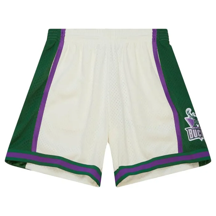 Mitchell and Ness Cream Swingman Shorts Milwaukee Bucks 2000 Men Shorts