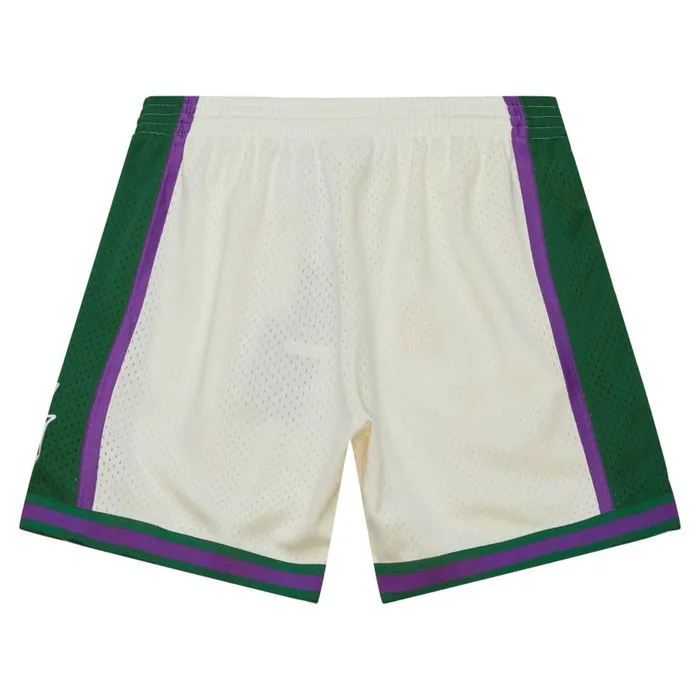 Mitchell and Ness Cream Swingman Shorts Milwaukee Bucks 2000 Men Shorts Mitchell and Ness Cream Swingman Shorts Milwaukee Bucks 2000 Men Shorts