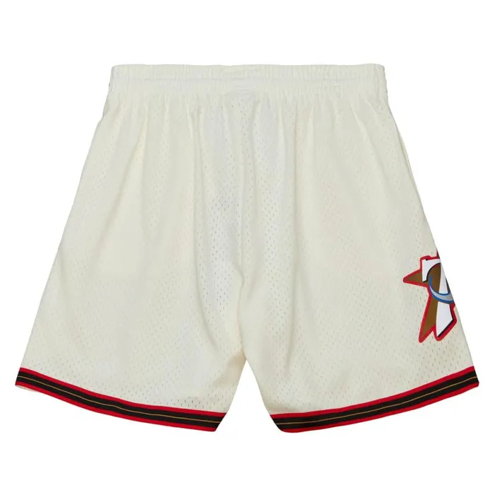 Mitchell and Ness Cream Swingman Shorts Philadelphia 76ers 2000 Men Shorts Mitchell and Ness Cream Swingman Shorts Philadelphia 76ers 2000 Men Shorts