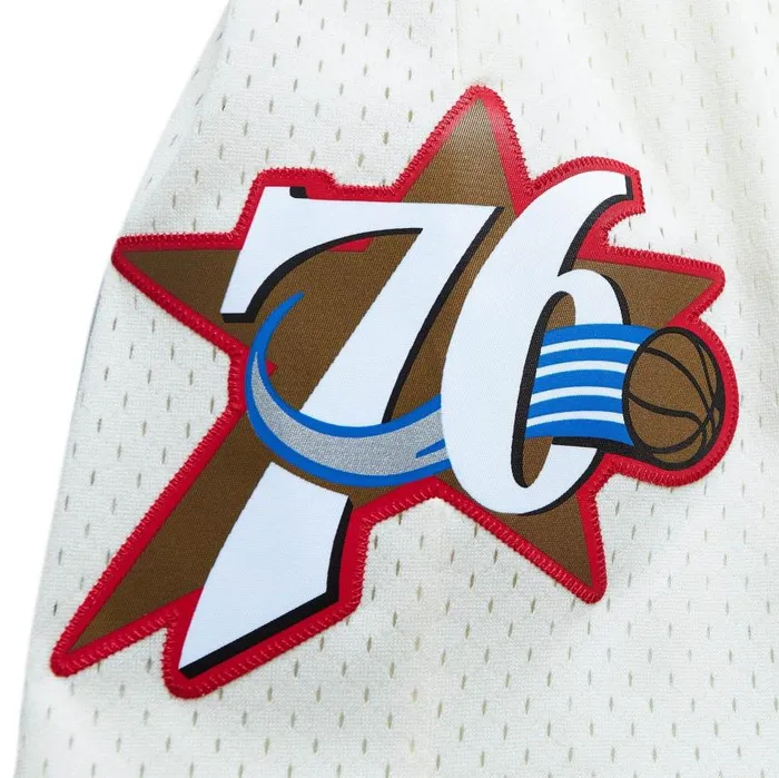 Mitchell and Ness Cream Swingman Shorts Philadelphia 76ers 2000 Men Shorts Mitchell and Ness Cream Swingman Shorts Philadelphia 76ers 2000 Men Shorts