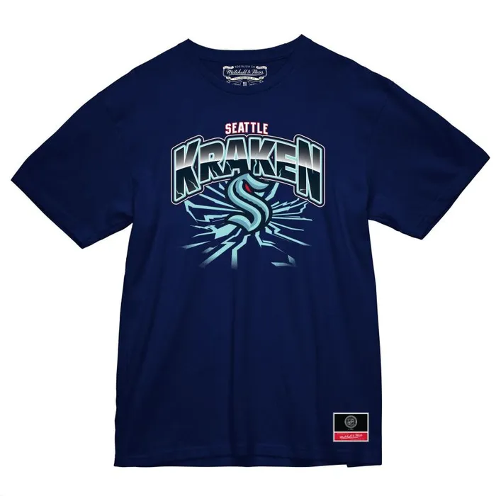 Mitchell and Ness Earthquake Tee Seattle Kraken Men TShirts and Tops