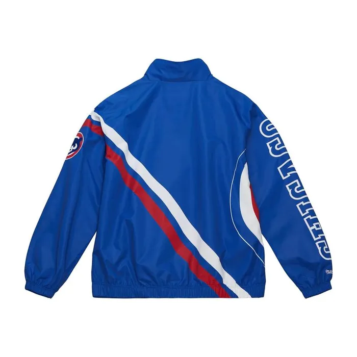 Mitchell and Ness Exploded Logo Warm Up Jacket Chicago Cubs Men Jackets and Outerwear Mitchell and Ness Exploded Logo Warm Up Jacket Chicago Cubs Men Jackets and Outerwear