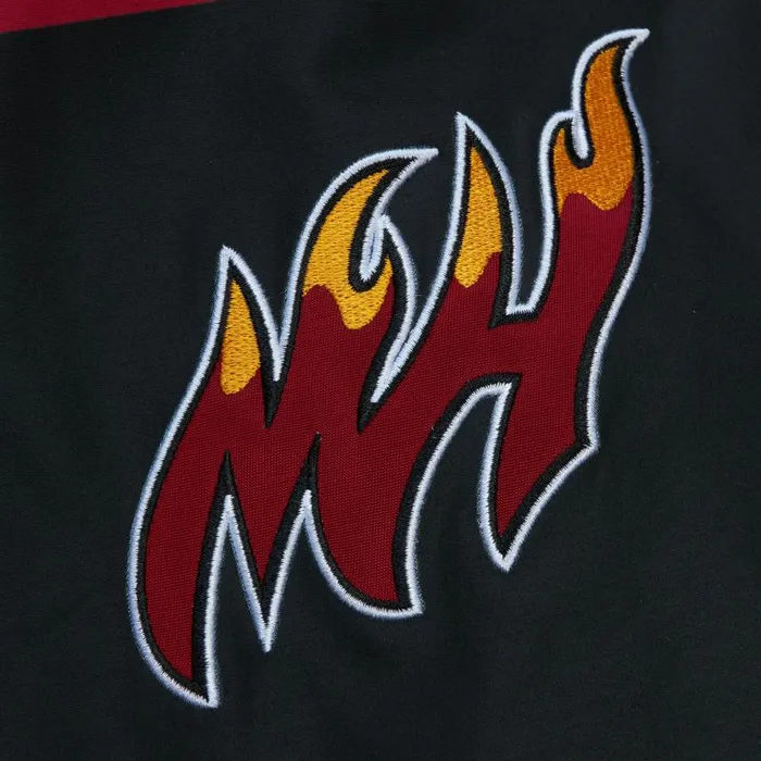 Mitchell and Ness Exploded Logo Warm Up Jacket Miami Heat Men Jackets and Outerwear Mitchell and Ness Exploded Logo Warm Up Jacket Miami Heat Men Jackets and Outerwear
