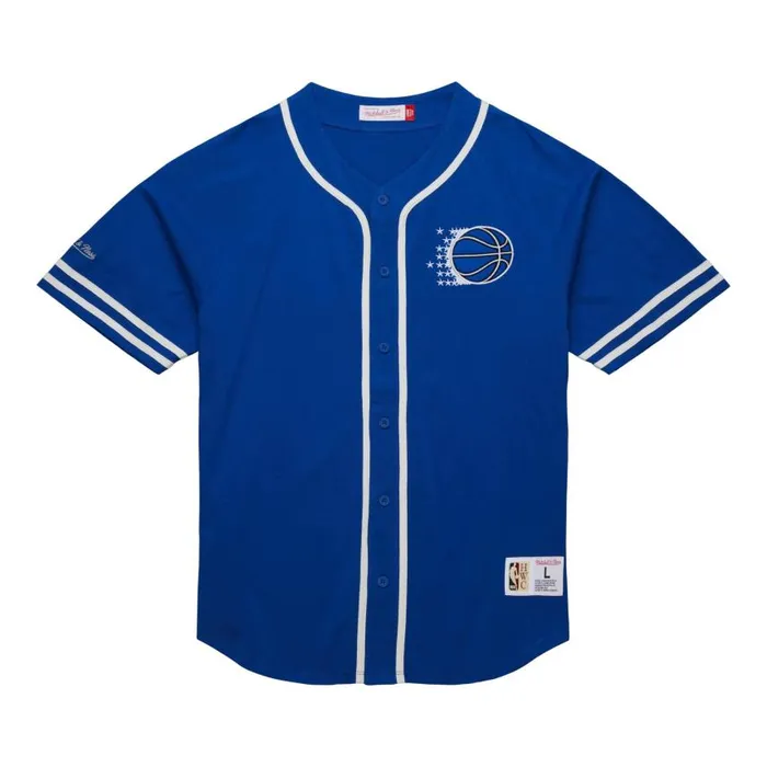 Mitchell and Ness Fashion Cotton Button Front Vintage Logo Orlando Magic Men TShirts and Tops
