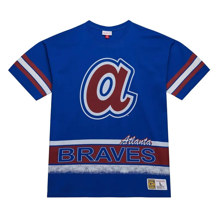 Mitchell and Ness Fashion Oversized SS Tee Vintage Logo Atlanta Braves Men TShirts and Tops Mitchell and Ness Fashion Oversized SS Tee Vintage Logo Atlanta Braves Men TShirts and Tops