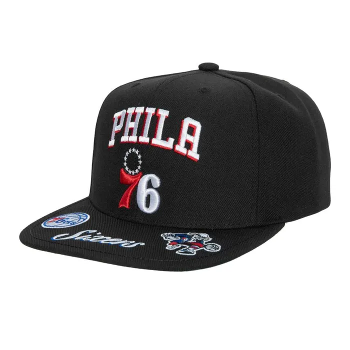 Mitchell and Ness Front Loaded Snapback Philadelphia 76ers Men Hats and Headwear Mitchell and Ness Front Loaded Snapback Philadelphia 76ers Men Hats and Headwear