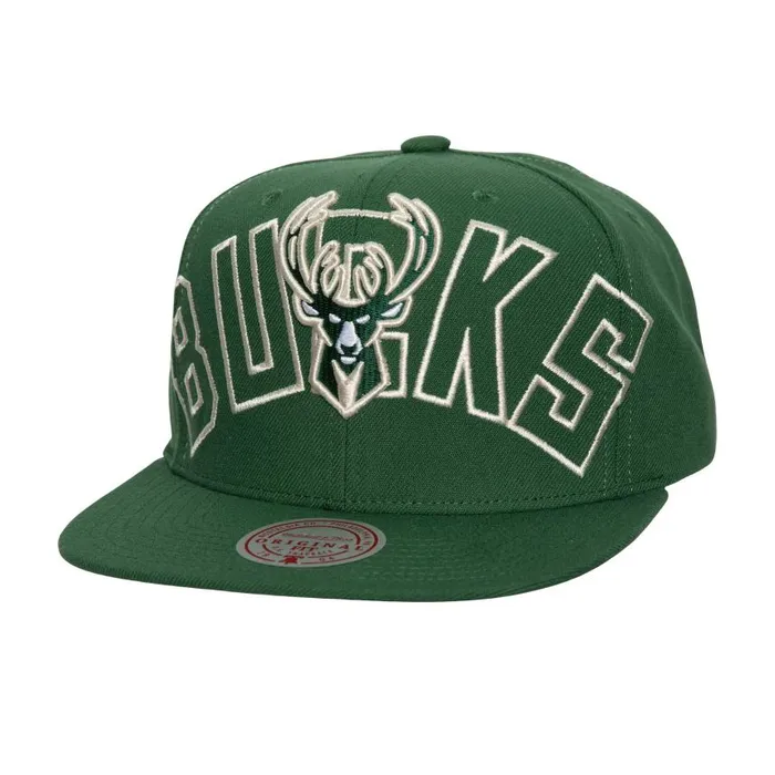 Mitchell and Ness Full Frontal Snapback Milwaukee Bucks Men Hats and Headwear Mitchell and Ness Full Frontal Snapback Milwaukee Bucks Men Hats and Headwear