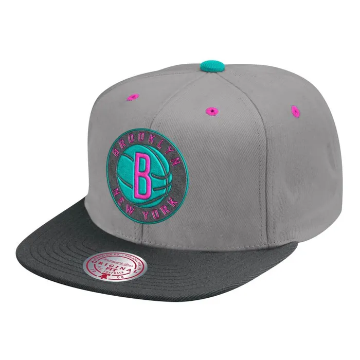 Mitchell and Ness Grey Wolf Mags Snapback Brooklyn Nets Men Hats and Headwear Mitchell and Ness Grey Wolf Mags Snapback Brooklyn Nets Men Hats and Headwear