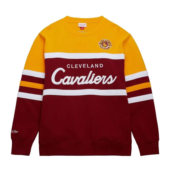 Mitchell and Ness Head Coach Fleece Crew Vintage Logo Cleveland Cavaliers Men Hoodies and Sweatshirts Mitchell and Ness Head Coach Fleece Crew Vintage Logo Cleveland Cavaliers Men Hoodies and Sweatshirts