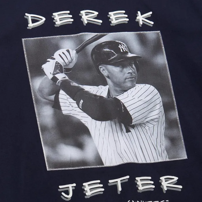Mitchell and Ness Heavyweight Premium Player Tee Vintage Logo New York Yankees Derek Jeter Men TShirts and Tops Mitchell and Ness Heavyweight Premium Player Tee Vintage Logo New York Yankees Derek Jeter Men TShirts and Tops