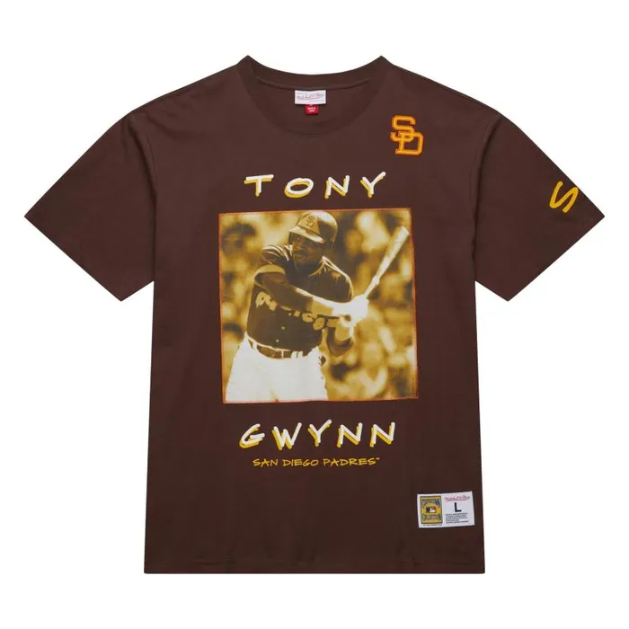 Mitchell and Ness Heavyweight Premium Player Tee Vintage Logo San Diego Padres Tony Gwynn Men TShirts and Tops Mitchell and Ness Heavyweight Premium Player Tee Vintage Logo San Diego Padres Tony Gwynn Men TShirts and Tops