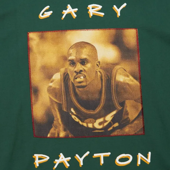 Mitchell and Ness Heavyweight Premium Player Tee Vintage Logo Seattle Supersonics Gary Payton Men TShirts and Tops Mitchell and Ness Heavyweight Premium Player Tee Vintage Logo Seattle Supersonics Gary Payton Men TShirts and Tops