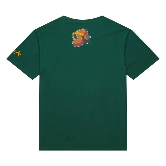 Mitchell and Ness Heavyweight Premium Player Tee Vintage Logo Seattle Supersonics Shawn Kemp Men TShirts and Tops Mitchell and Ness Heavyweight Premium Player Tee Vintage Logo Seattle Supersonics Shawn Kemp Men TShirts and Tops