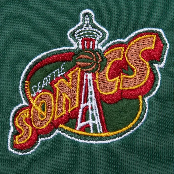 Mitchell and Ness Heavyweight Premium Player Tee Vintage Logo Seattle Supersonics Shawn Kemp Men TShirts and Tops Mitchell and Ness Heavyweight Premium Player Tee Vintage Logo Seattle Supersonics Shawn Kemp Men TShirts and Tops