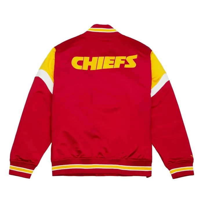 Mitchell and Ness Heavyweight Satin Jacket Kansas City Chiefs Men Jackets and Outerwear Mitchell and Ness Heavyweight Satin Jacket Kansas City Chiefs Men Jackets and Outerwear