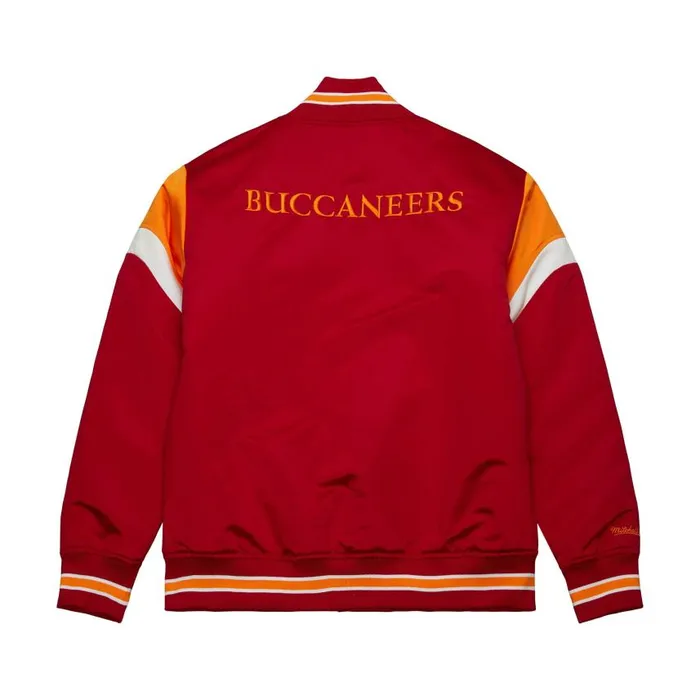Mitchell and Ness Heavyweight Satin Jacket Tampa Bay Buccaneers Men Jackets and Outerwear Mitchell and Ness Heavyweight Satin Jacket Tampa Bay Buccaneers Men Jackets and Outerwear