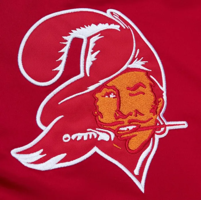 Mitchell and Ness Heavyweight Satin Jacket Tampa Bay Buccaneers Men Jackets and Outerwear Mitchell and Ness Heavyweight Satin Jacket Tampa Bay Buccaneers Men Jackets and Outerwear