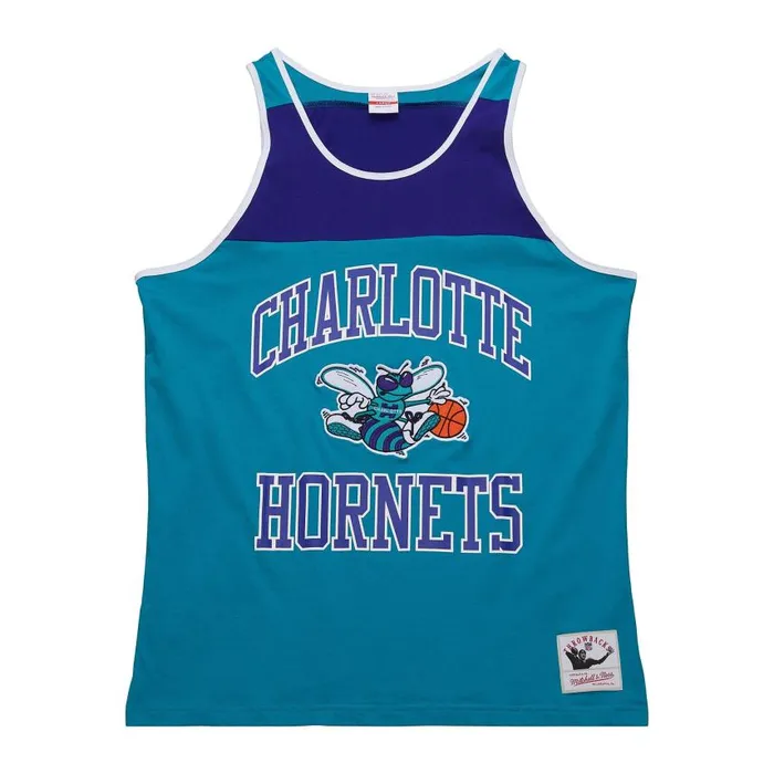 Mitchell and Ness Heritage Color Blocked Tank Top Charlotte Hornets Men TShirts and Tops Mitchell and Ness Heritage Color Blocked Tank Top Charlotte Hornets Men TShirts and Tops