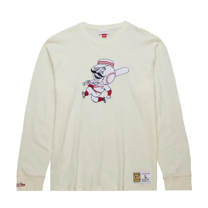 Mitchell and Ness Heritage LS Slub Tee Vintage Logo Cincinnati Reds Men TShirts and Tops Mitchell and Ness Heritage LS Slub Tee Vintage Logo Cincinnati Reds Men TShirts and Tops