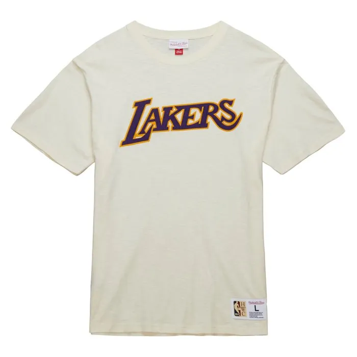 Mitchell and Ness Heritage SS Slub Tee Vintage Logo Los Angeles Lakers Men TShirts and Tops