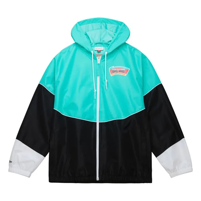 Mitchell and Ness Home Team Lightweight Windbreaker San Antonio Spurs Men Jackets and Outerwear Mitchell and Ness Home Team Lightweight Windbreaker San Antonio Spurs Men Jackets and Outerwear