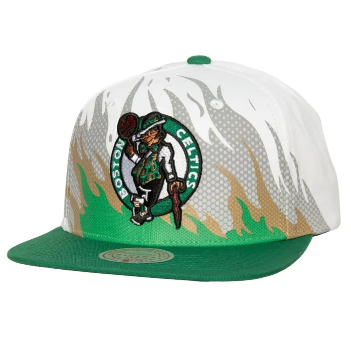 Mitchell and Ness Hot Fire Snapback Boston Celtics Men Hats and Headwear